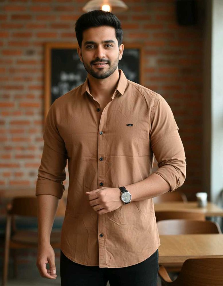 Men's Brown Casual Shirt