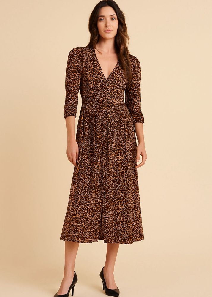 Leopard Print Midi Dress