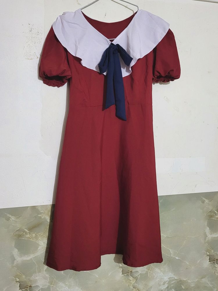 Anime Kawaii Dress With Puffed Sleeves