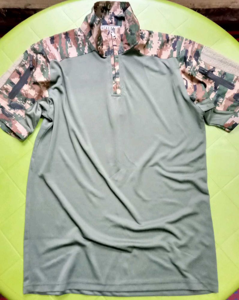 Camo Accented T-Shirt With Cargo Long Pant Combo💥