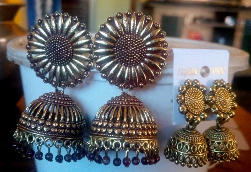 Combo Pack Of 2 (Gold Oxidised Jumki)