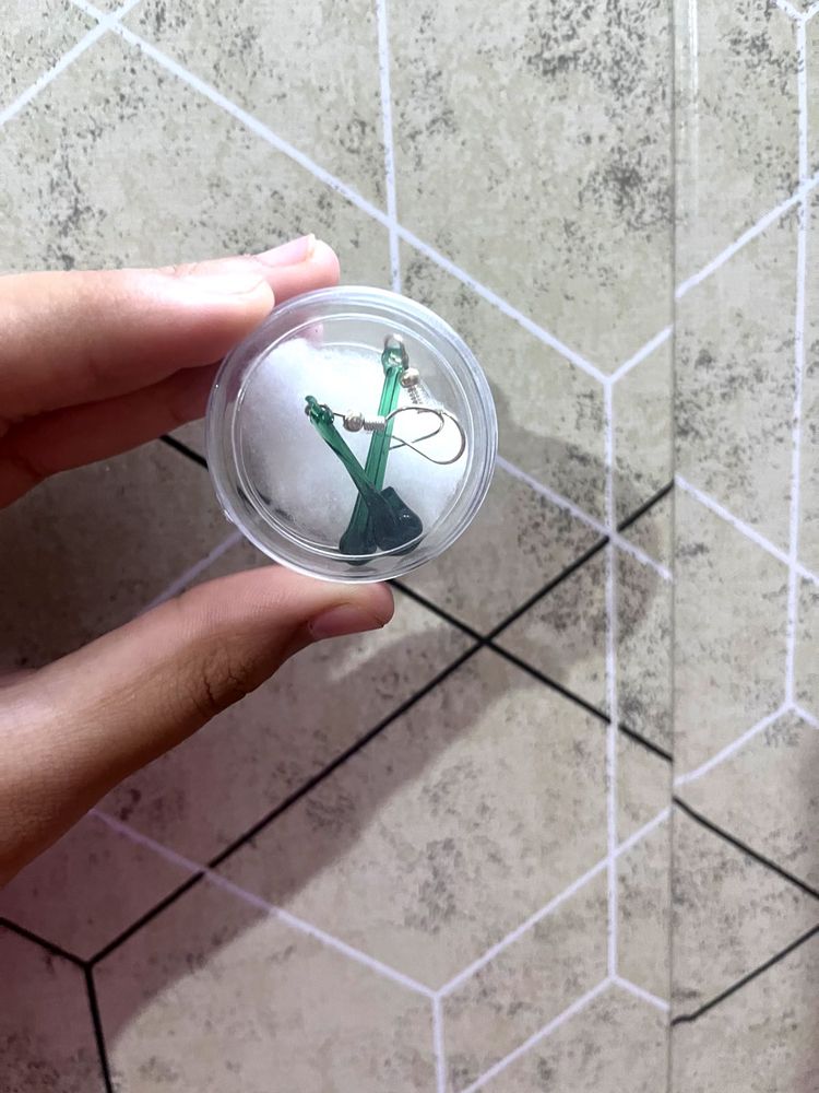Green Drop Earrings