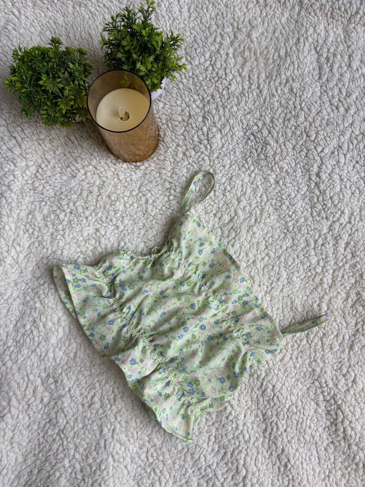 Floral Ruched Crop Top