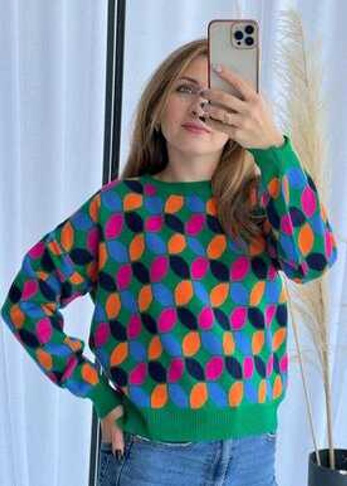 Y2k Colorful Pattern Pullover 💚
