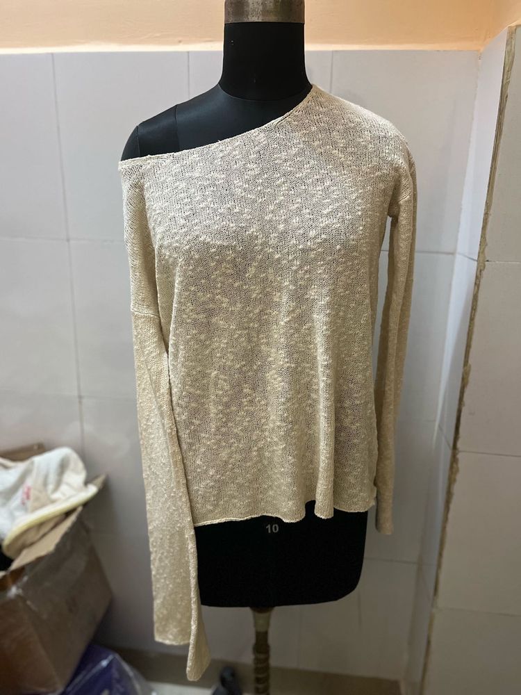 Stylish One-Shoulder Knit Top