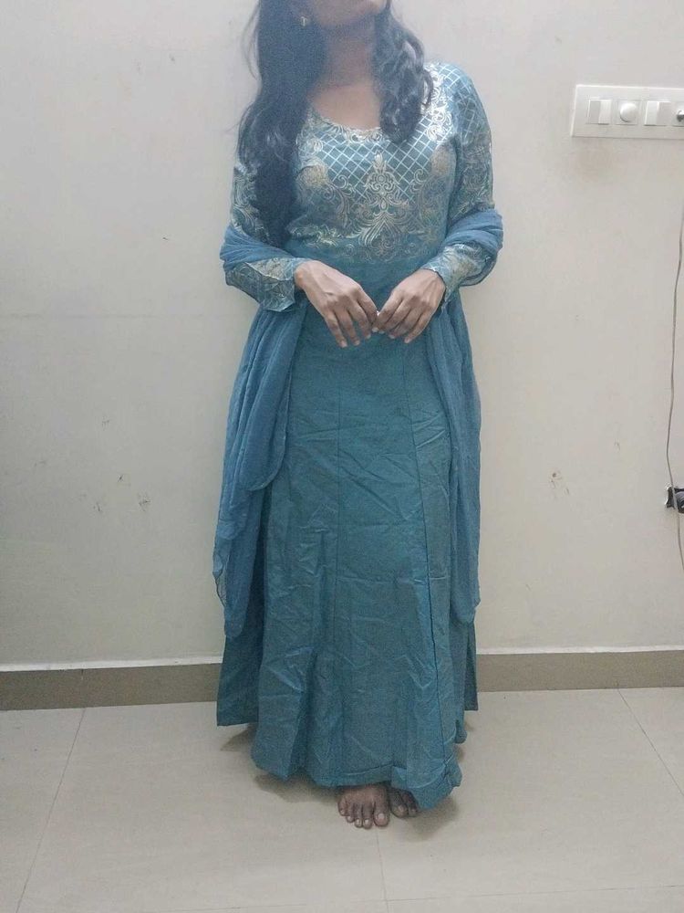 Negotiable Teal Embroidered Salwar Kameez