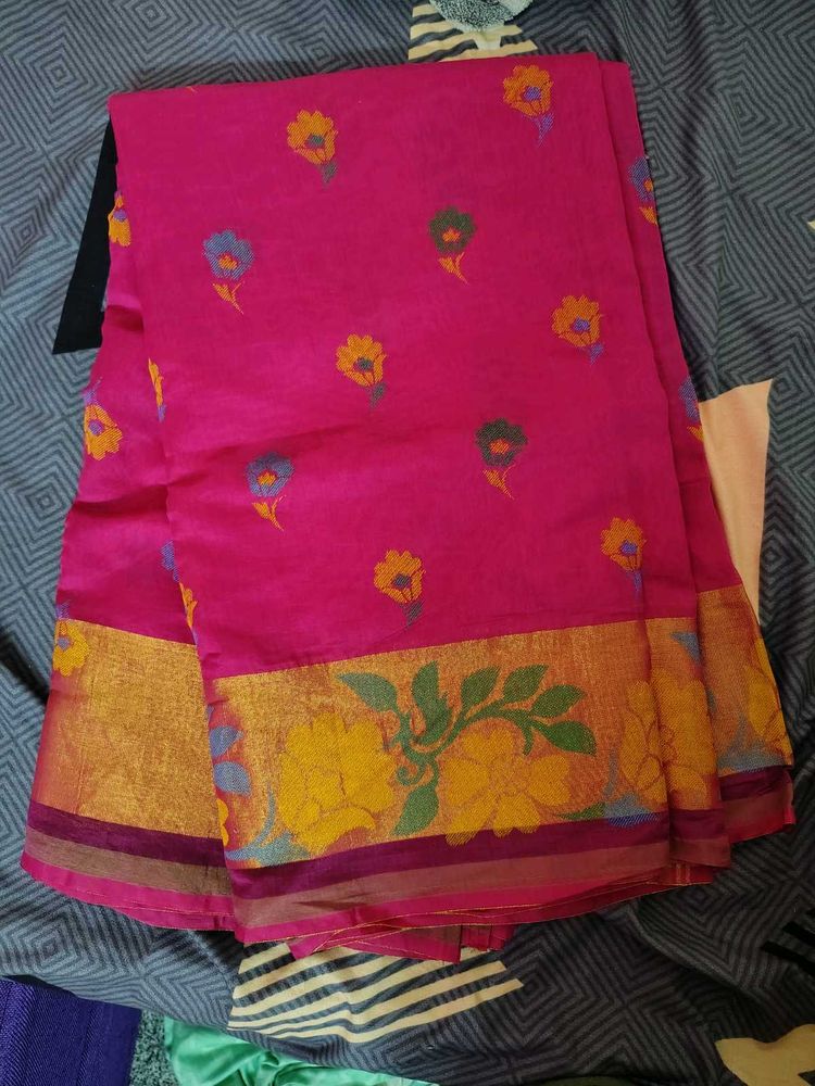 Beautiful Rani Pink Saree