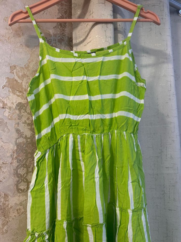 Green Striped Sundress- Bust- 32/34 Little Strech