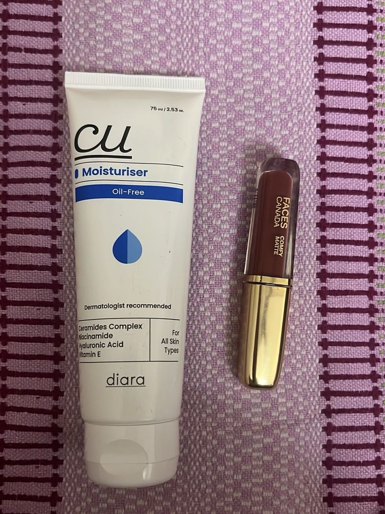 moisturiser and lipstick