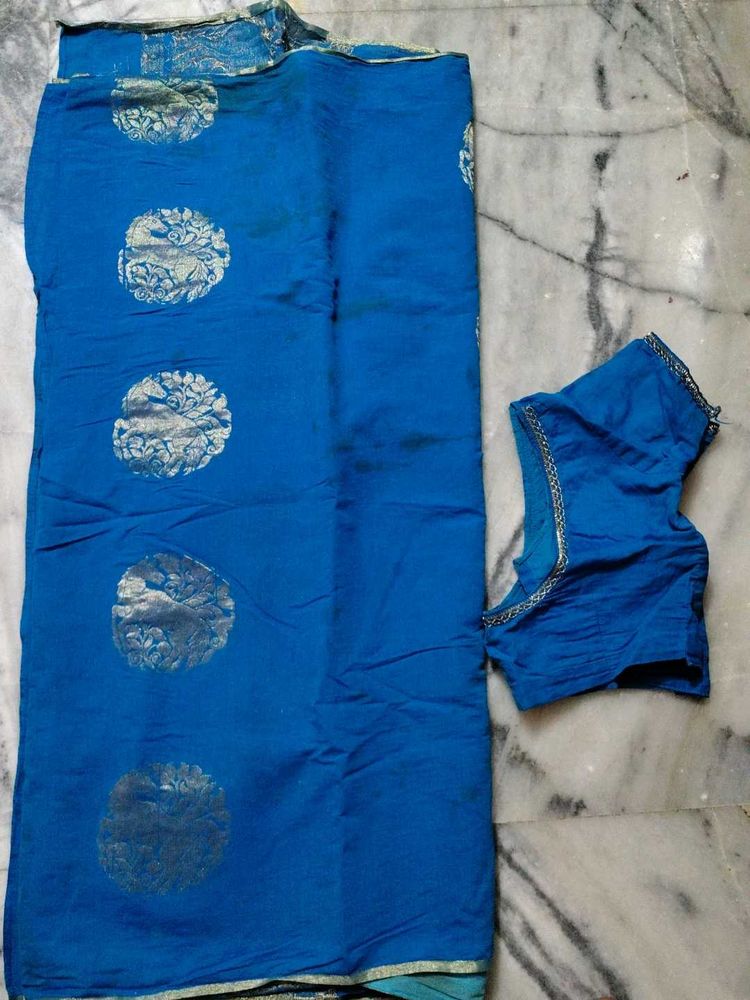 Blue  Cotton Saree