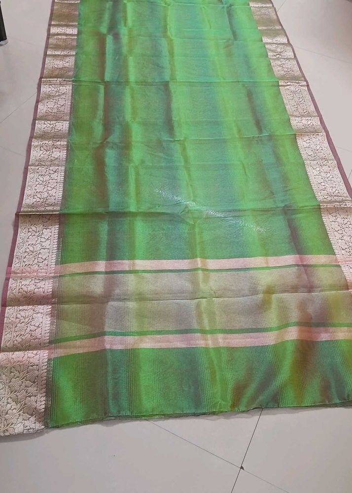 Green Silk Blend Saree