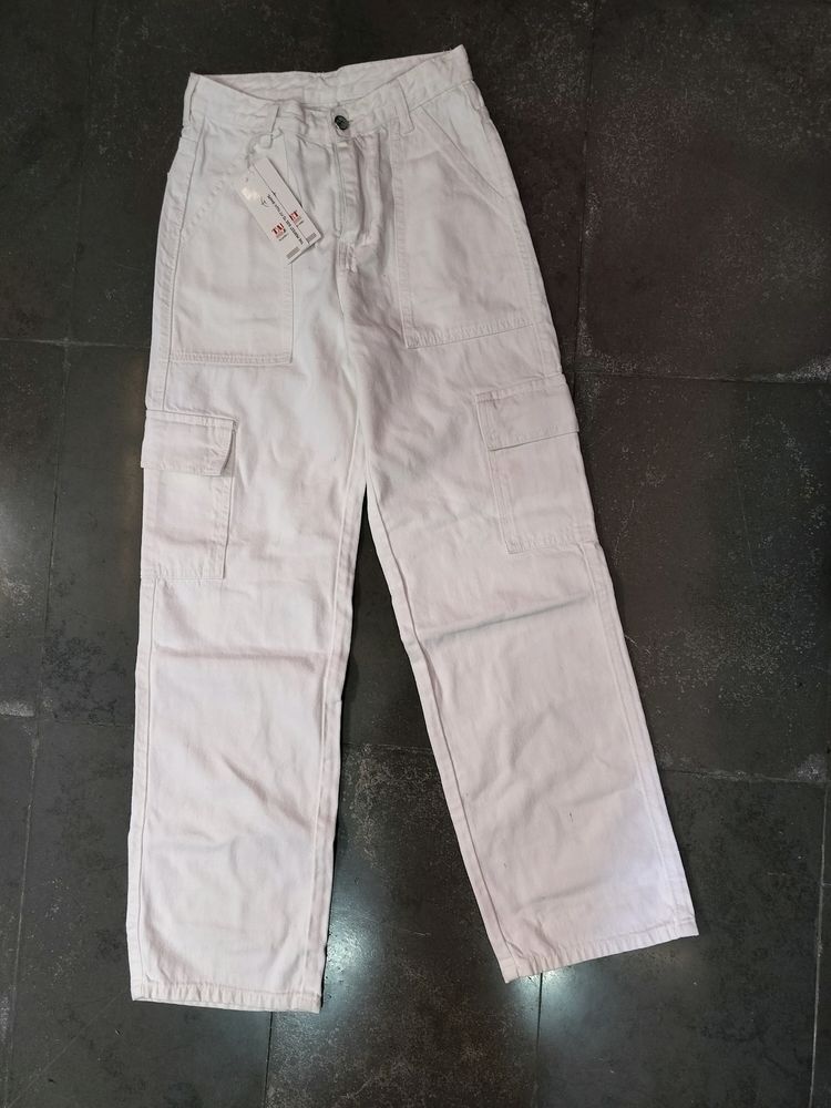 White Cargo Jeans