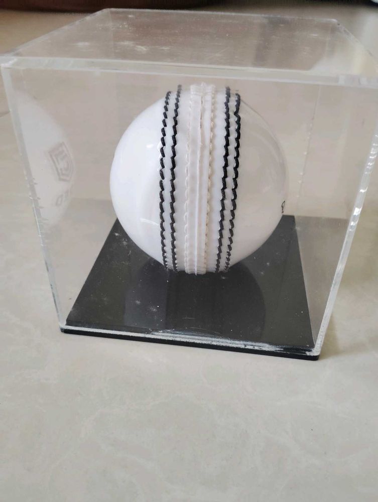 Signed Cricket Ball in Display Case