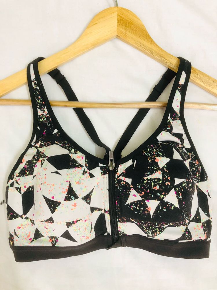 Victoria’s Secret Patterned Dual Zipper Sports Bra