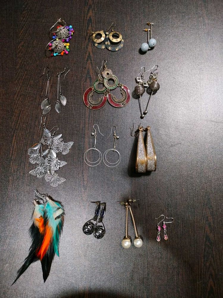 Elegant Drop Earrings Combo Of 12