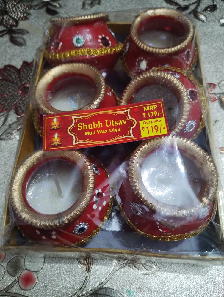 Matka Mud Wax Diyas Pack Of 6