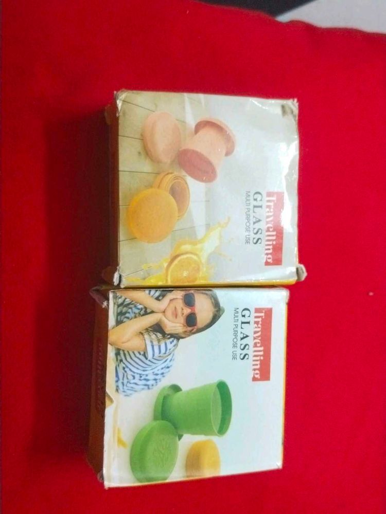 Kids Travelling Glass 🍷 2 Pc Combo