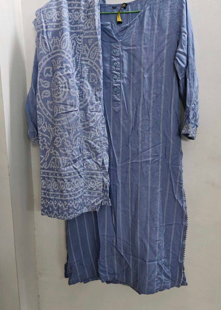 Blue Kurti Pant Set