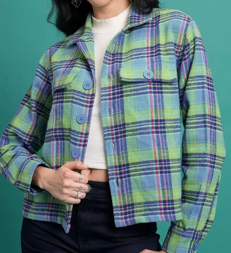 Plaid Cropped Jacket