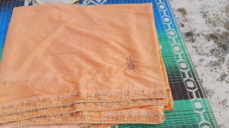 chinon hevy Jaipuri sarees with blouse