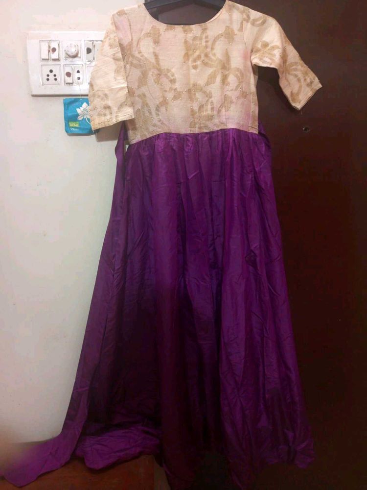 Elegant Wine &amp; Gold Girls Dress