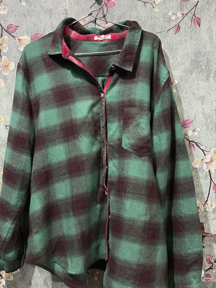 Plaid green chec Flannel Shirt