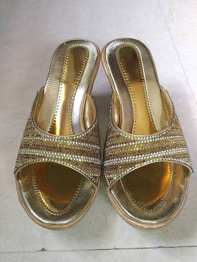 Golden Party Wear Sandal