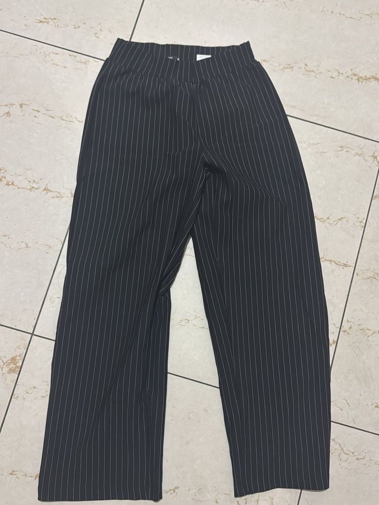Striped Wide-Leg Trousers