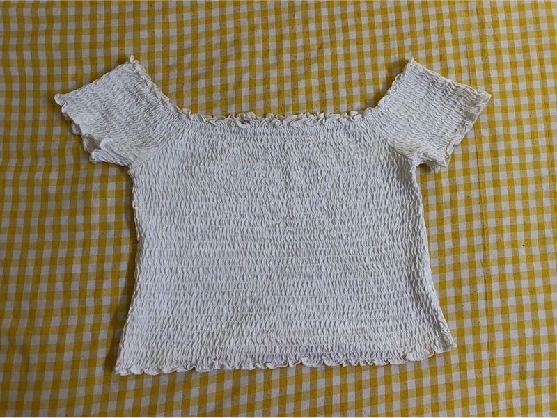 White Smocked Top Bust 36