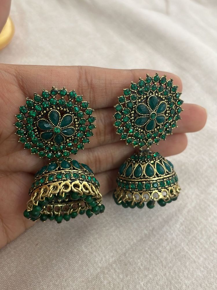 Green earrings