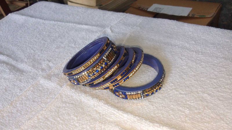 Blue &amp; Gold Bangles Set