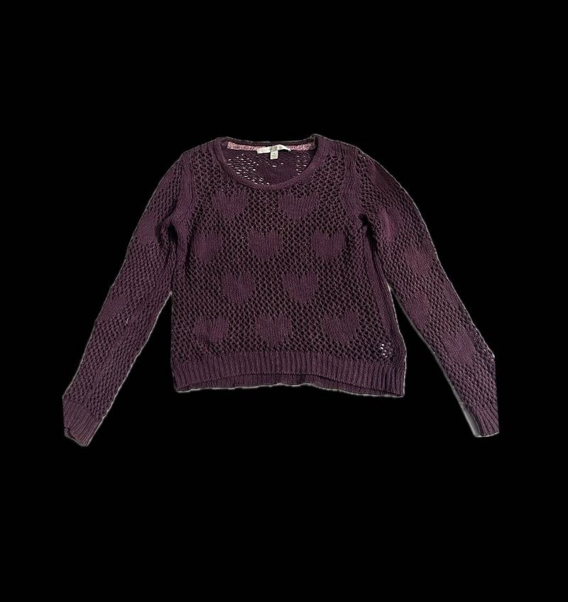 Cute Heart Pattern Knit Sweater