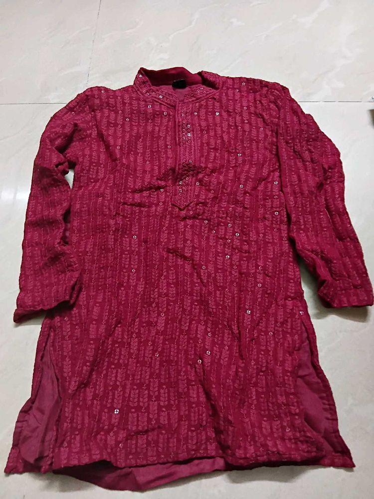 Maroon Kurta