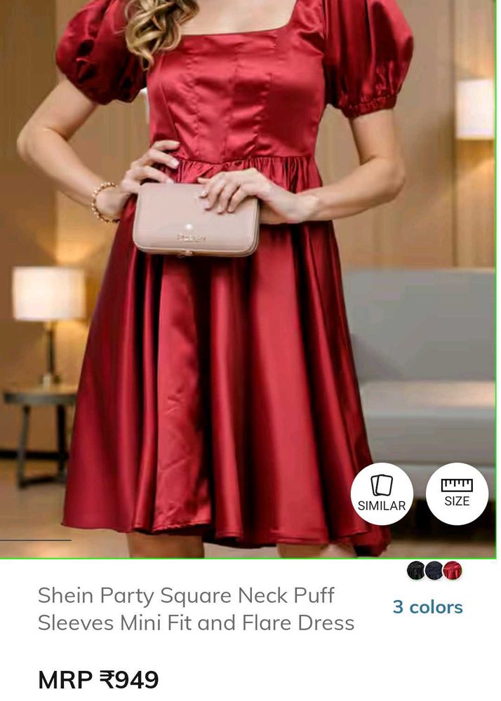 shein puff sleeve party dress