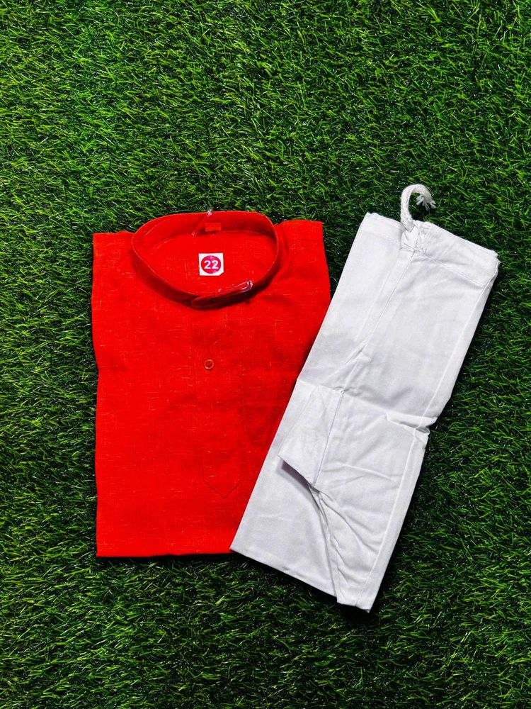 Red Kids Kurta Set