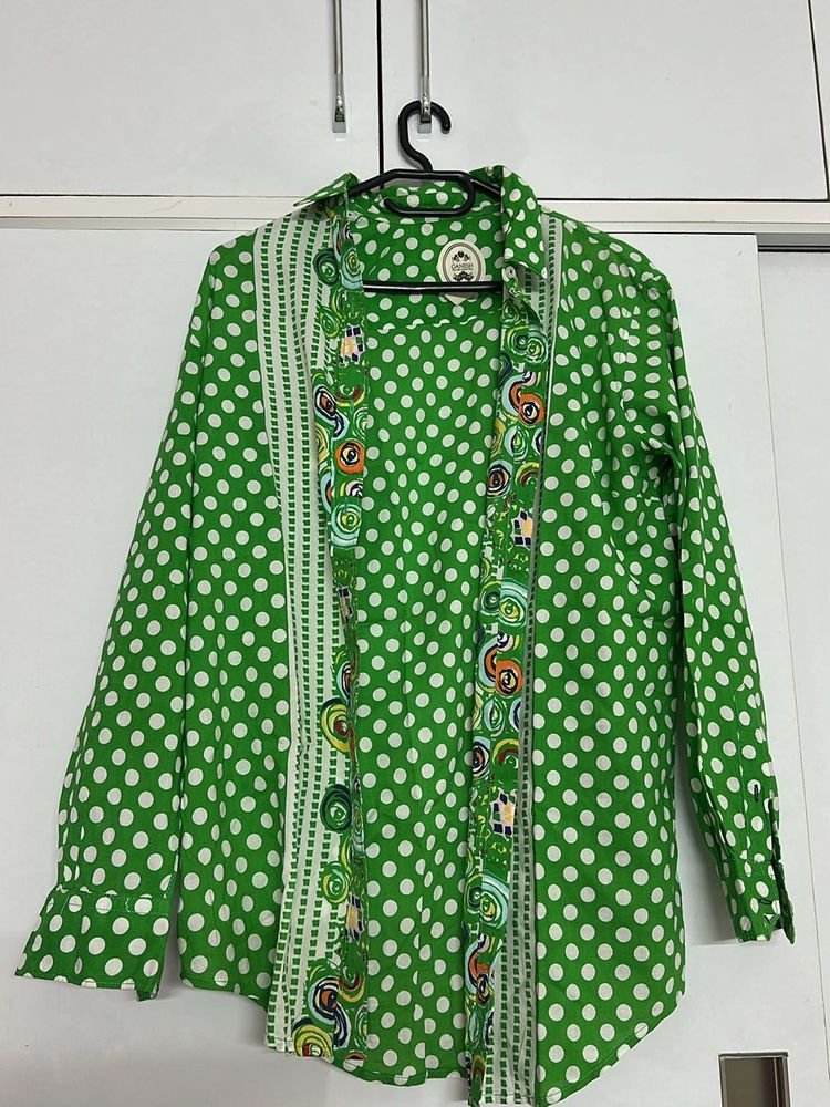 Green Polka Dot Shirt