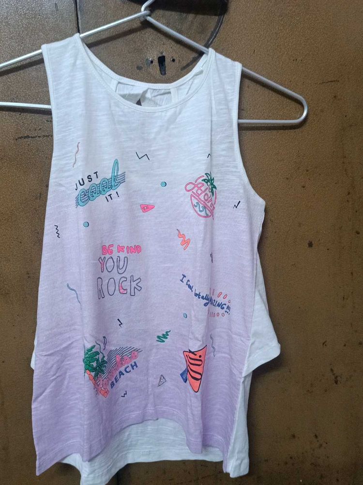 Girls Sleeveless Graphic Tank Top
