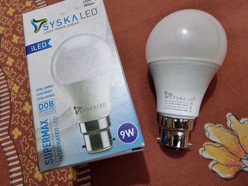 5pc Syska 9w LED Bulb