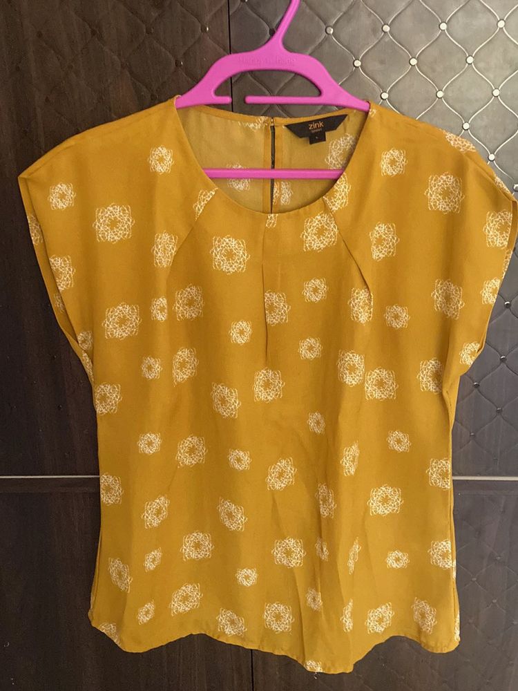 Mustard Floral Top