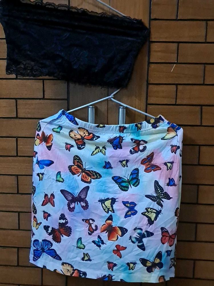 Combo Of  Top N Skirt  In Shein Branded