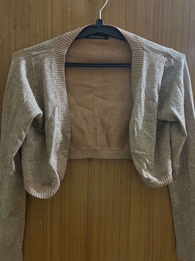 Shimmery Cropped Cardigan