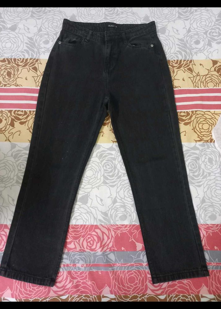 straight cut black jeans for women