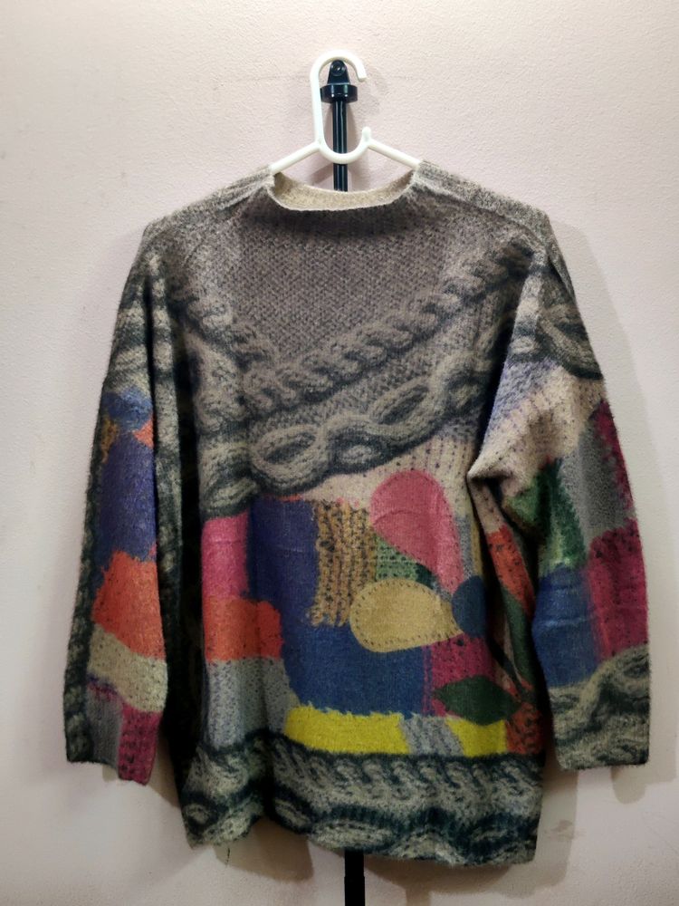 IMPORTED MEN&#39;S vintage cable knit sweater
