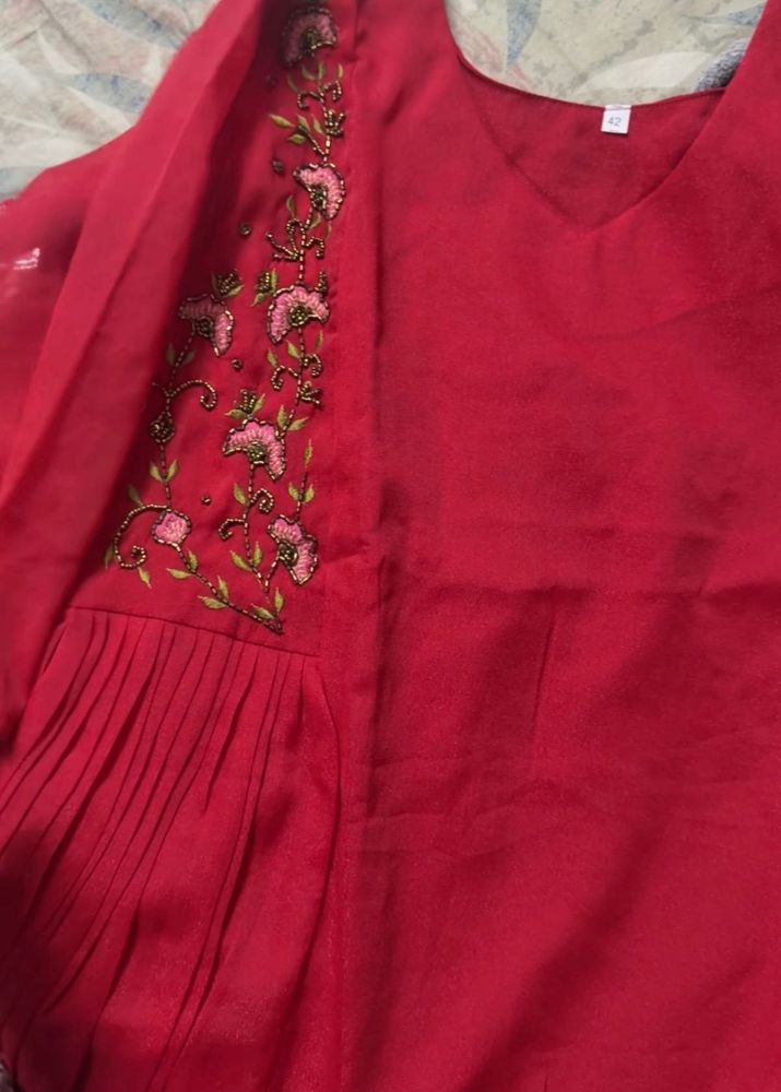 Red Magam Embroidered Kurta