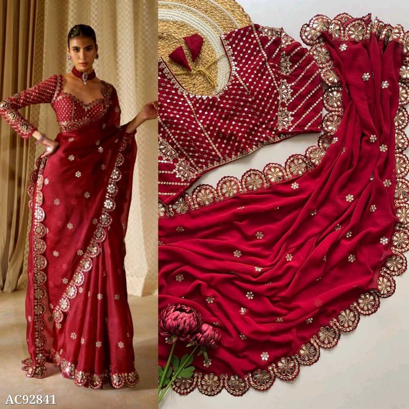 Karwachauth Special Red Saree