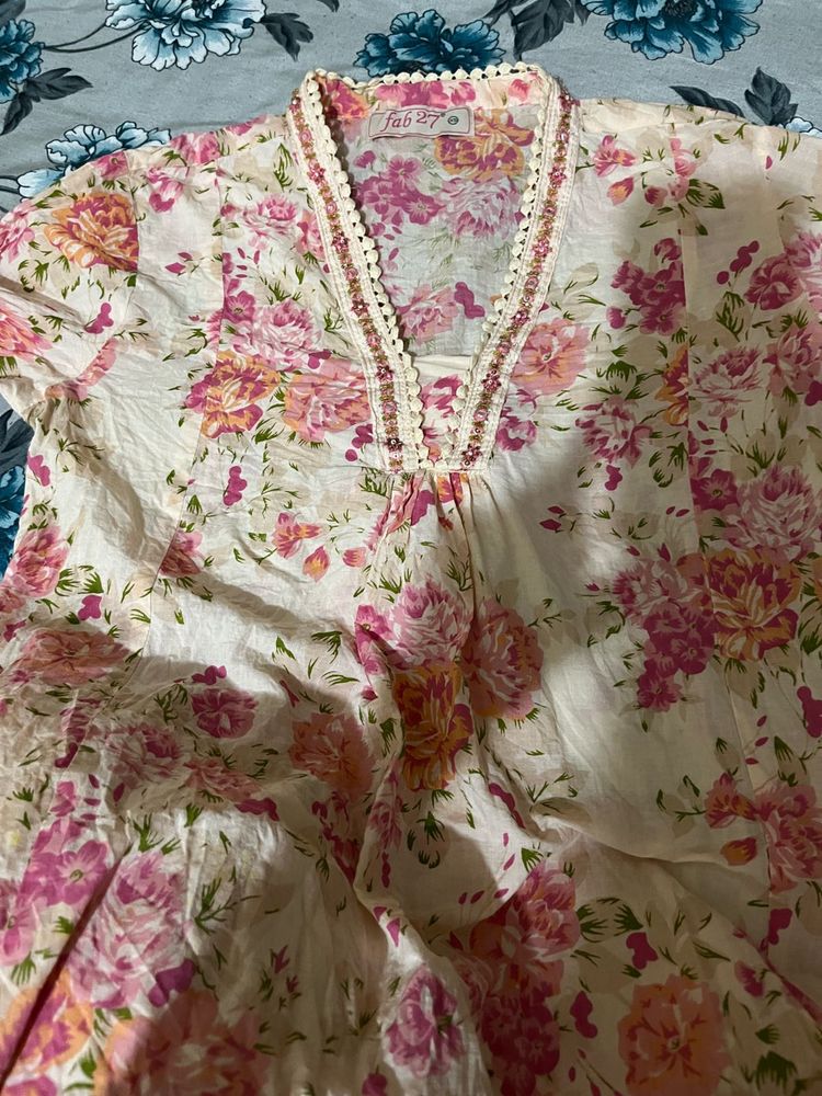 Floral Print dupatta set