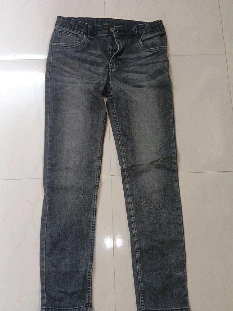 Gray Wash Slim Fit Jeans