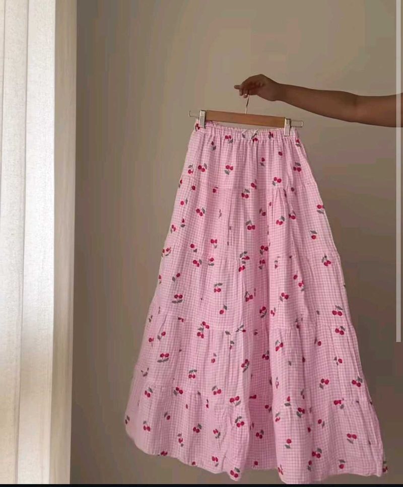Cherry 🍒 Ghignam Printed Skirt