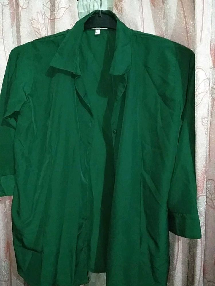 Emerald Green Button-Down Shirt