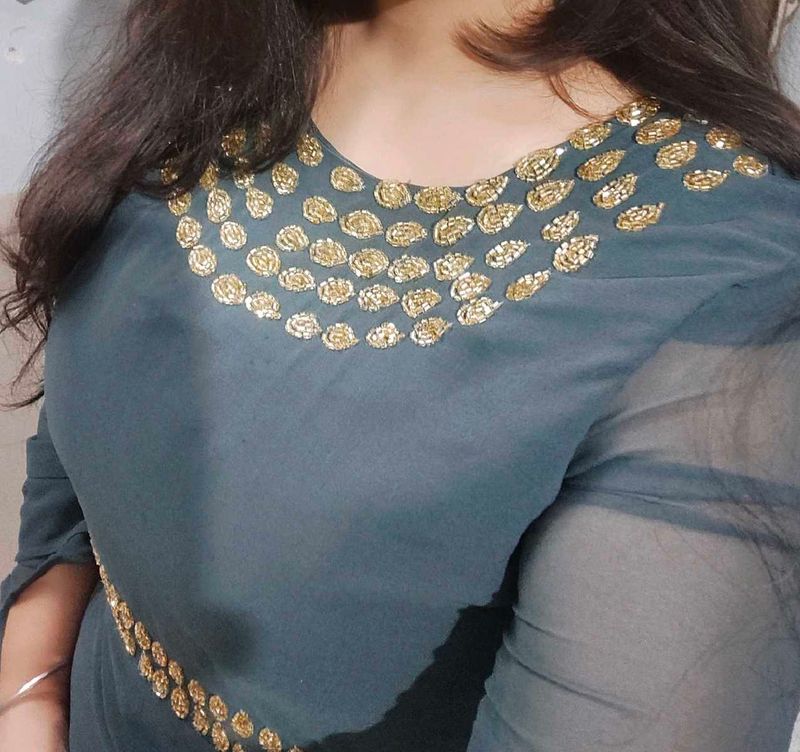 Elegant Grey Gown